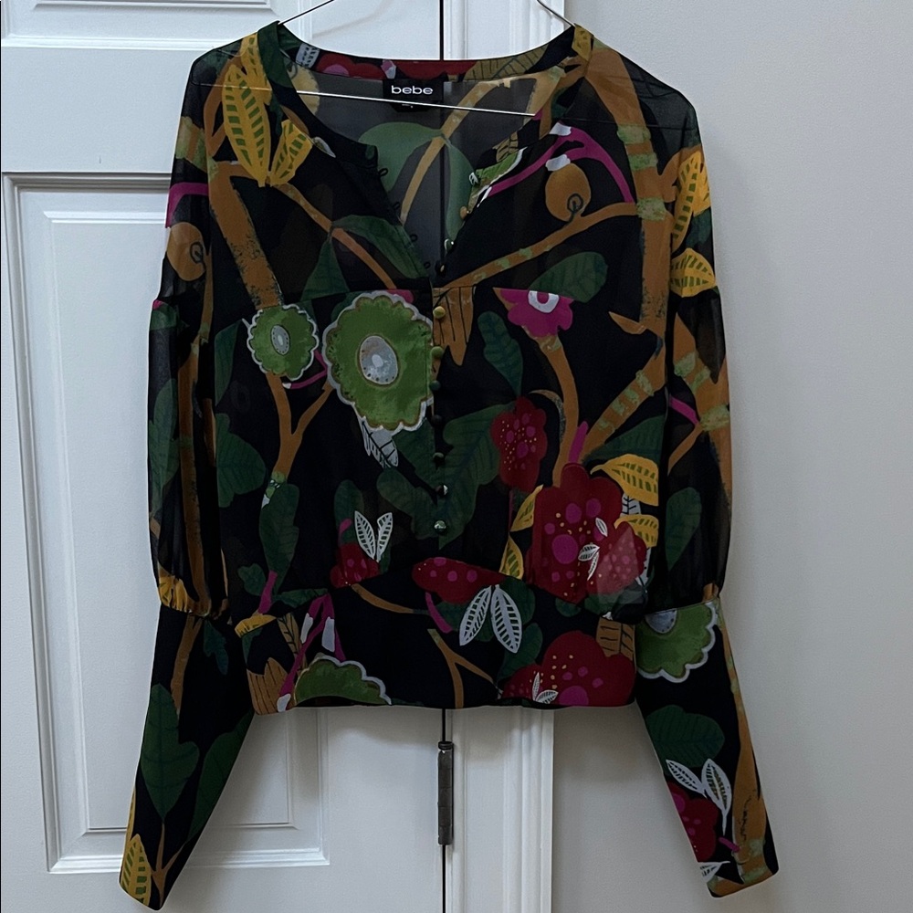 Bebe Multicolor Floral Blouse - S